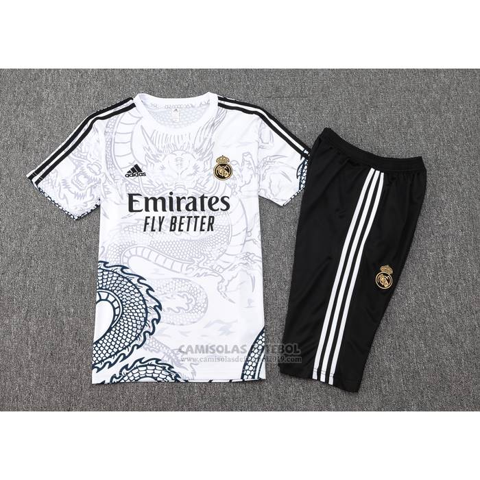 Fato de Treino Real Madrid Dragon Manga Curta 2024-2025 Branco - Calcas Curta